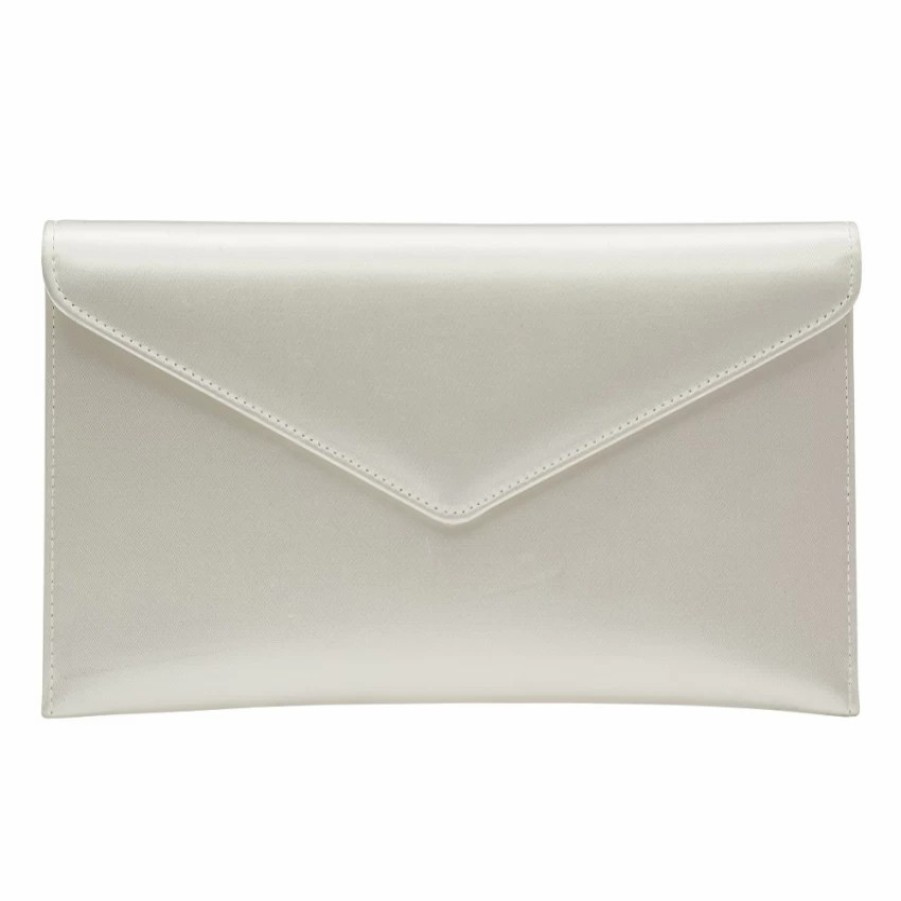 Rainbow Club Rainbow Club Hattie Dyeable Ivory Satin Envelope Clutch Bag Clearance