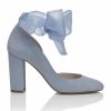 Harriet Wilde Harriet Wilde Hetty Blue Suede Organza Tie Up Block Heel Court Shoes Best