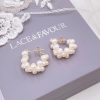 Lace & Favour Liana Freshwater Pearl Small Hoop Earrings Wholesale