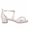 Perfect Bridal Perfect Bridal Winnie Ivory Satin Low Block Heel Strappy Sandals Wholesale