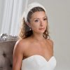 Arianna Arianna Ivory Crystal Embellished Headband With Birdcage Veil Ar795 Hot