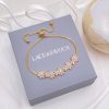 Lace & Favour Daisy Gold Floral Crystal Adjustable Bracelet Clearance