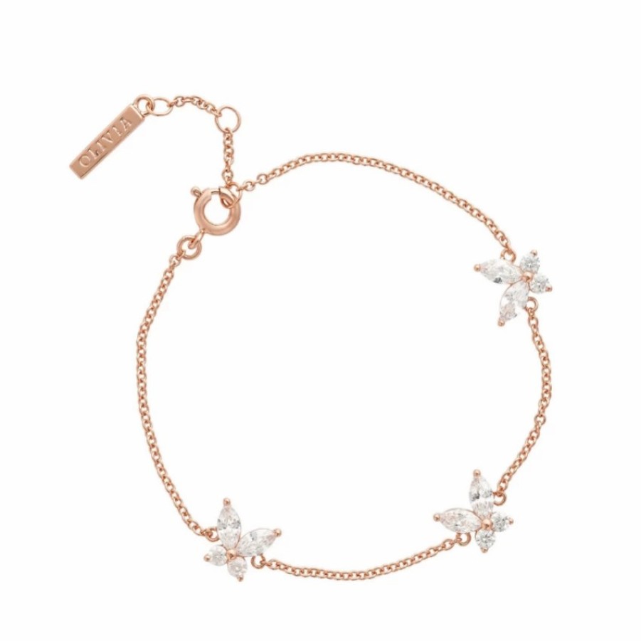 Olivia Burton Olivia Burton Rose Gold Sparkly Butterfly Chain Bracelet Online