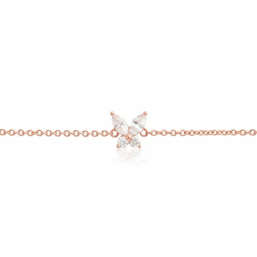 Olivia Burton Olivia Burton Rose Gold Sparkly Butterfly Chain Bracelet Online