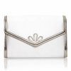 Perfect Bridal Perfect Bridal Clover Dyeable Ivory Satin And Gold Clutch Bag New