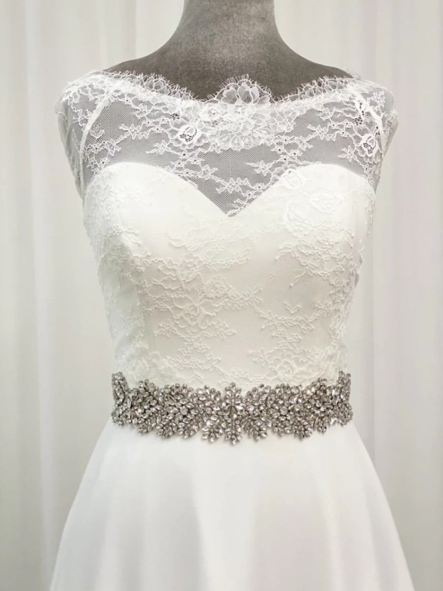 Perfect Bridal Perfect Bridal Evita Wide Statement Crystal Dress Belt New