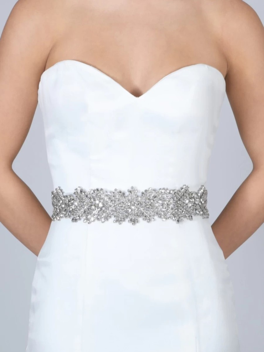 Perfect Bridal Perfect Bridal Evita Wide Statement Crystal Dress Belt New