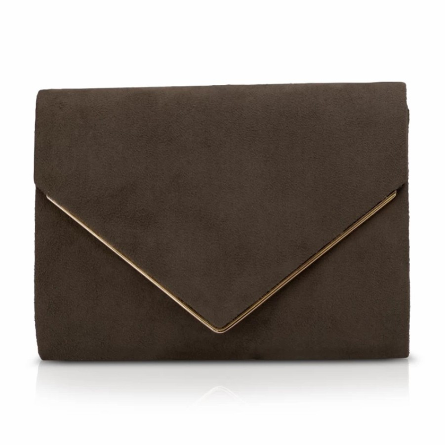 Perfect Bridal Perfect Bridal Bea Olive Green Suede Envelope Clutch Bag Wholesale