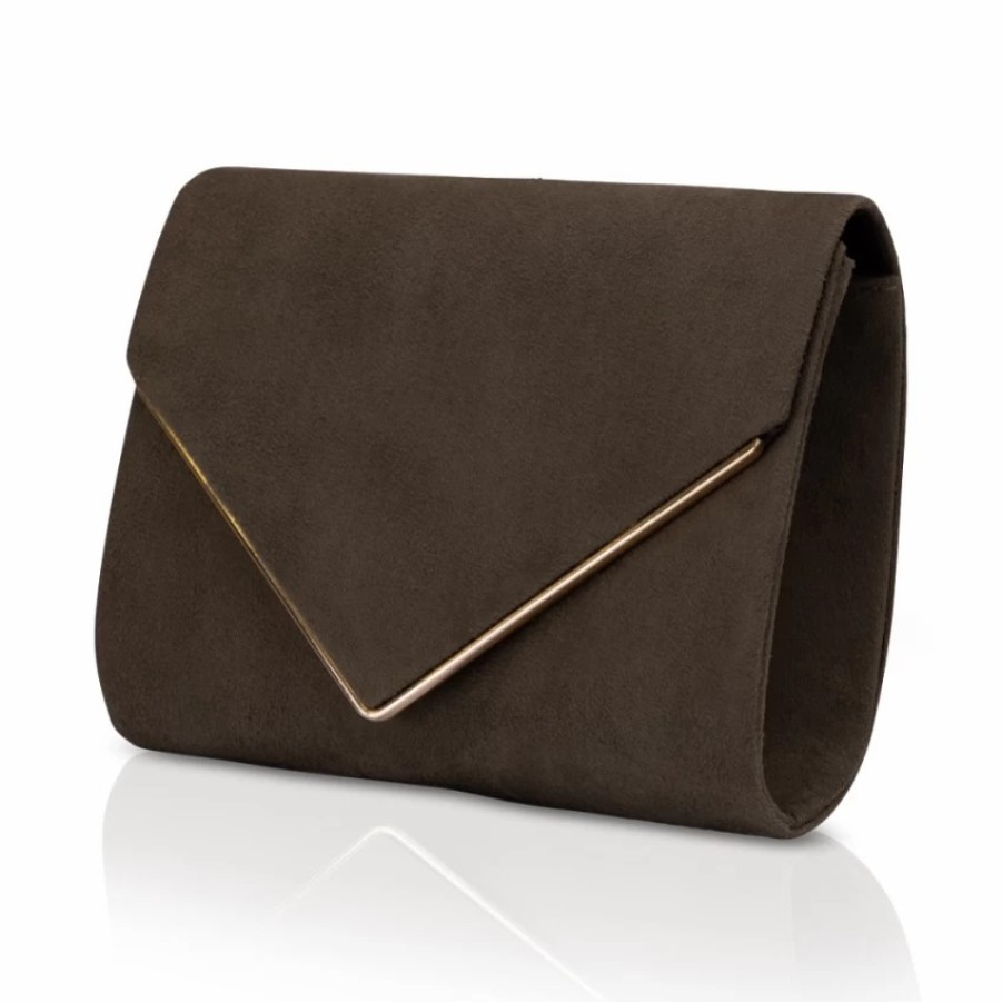 Perfect Bridal Perfect Bridal Bea Olive Green Suede Envelope Clutch Bag Wholesale