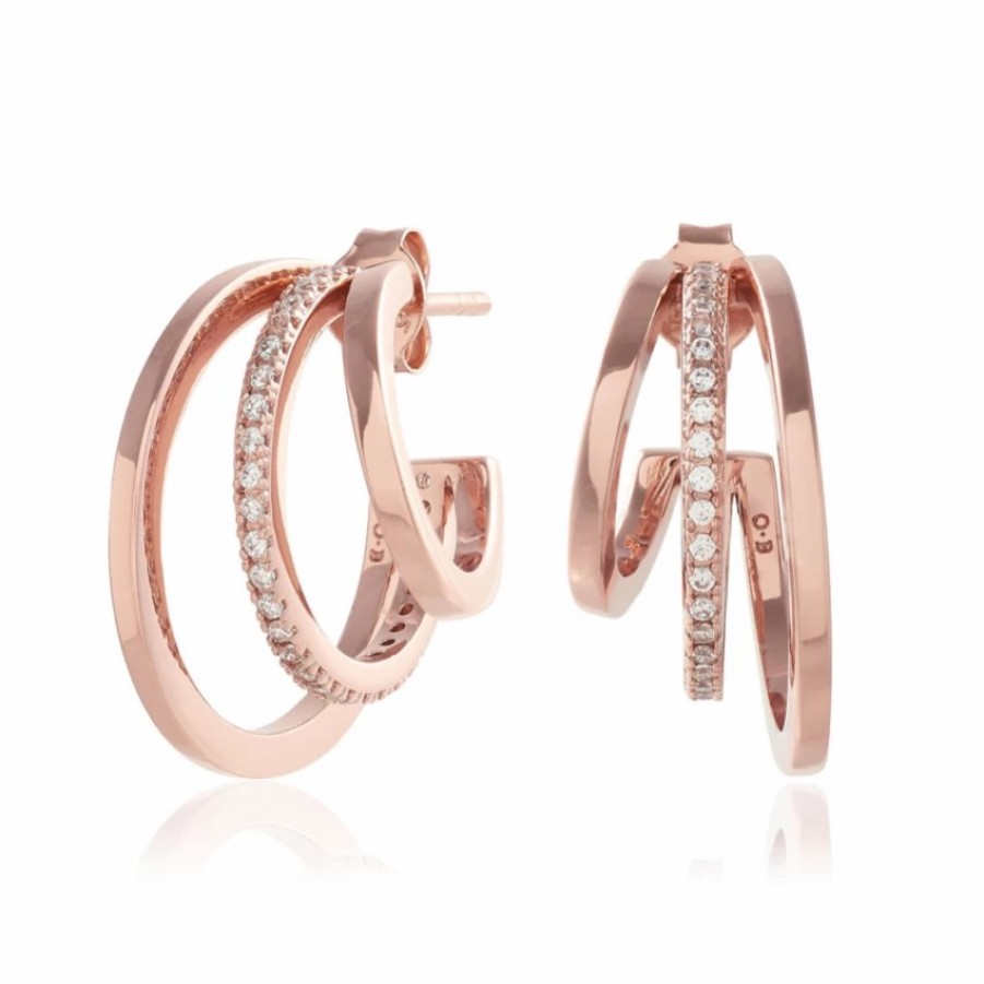 Olivia Burton Olivia Burton Rose Gold Multi Hoop Earrings Wholesale