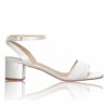 Perfect Bridal Perfect Bridal Riley Dyeable Ivory Satin Low Block Heel Sandals Best