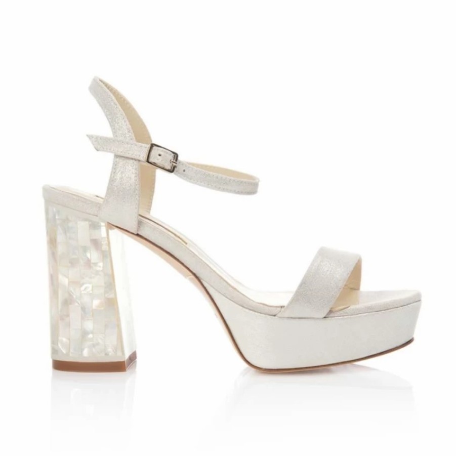 Freya Rose Freya Rose Gigi Ivory Suede Chunky Platform Sandals Hot