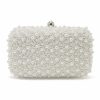 Rainbow Club Rainbow Club Cora Dyeable Ivory Pearl Embellished Box Clutch Bag New