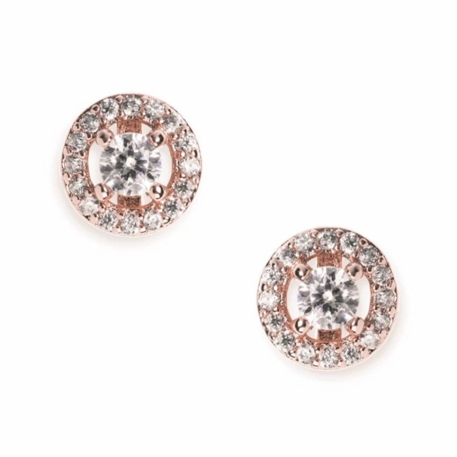 Ivory & Co Ivory And Co Balmoral Rose Gold Crystal Stud Earrings Best