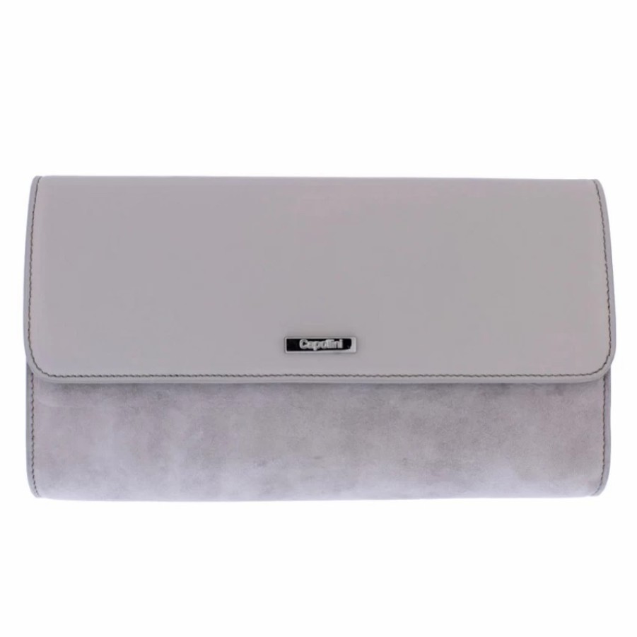 Capollini Capollini Grey Suede And Leather Clutch Bag Clearance