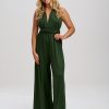 Lace & Favour Emily Rose Olive Green Multiway Bridesmaid Jumpsuit (One Size) Hot