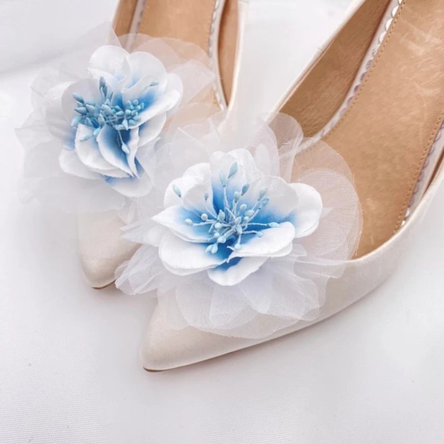 Perfect Bridal Perfect Bridal Apple Blue Flower Shoe Clips New