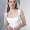 Rainbow Club Rainbow Club Gazania Embroidered Scalloped Edge Waist Length Veil Clearance