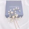 Lace & Favour Mimi Gold Floral Pearl Wedding Hair Pin New