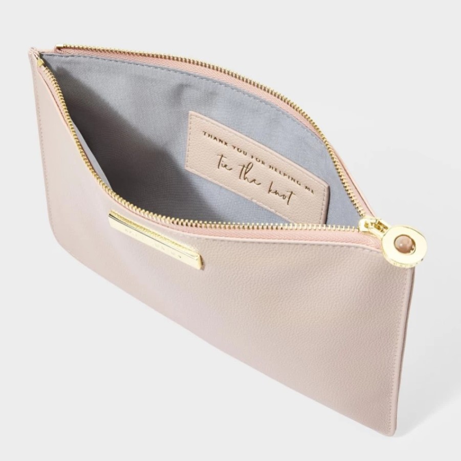 Katie Loxton Katie Loxton Thank You For Helping Me Tie The Knot Pink Pouch With Rose Quartz Best