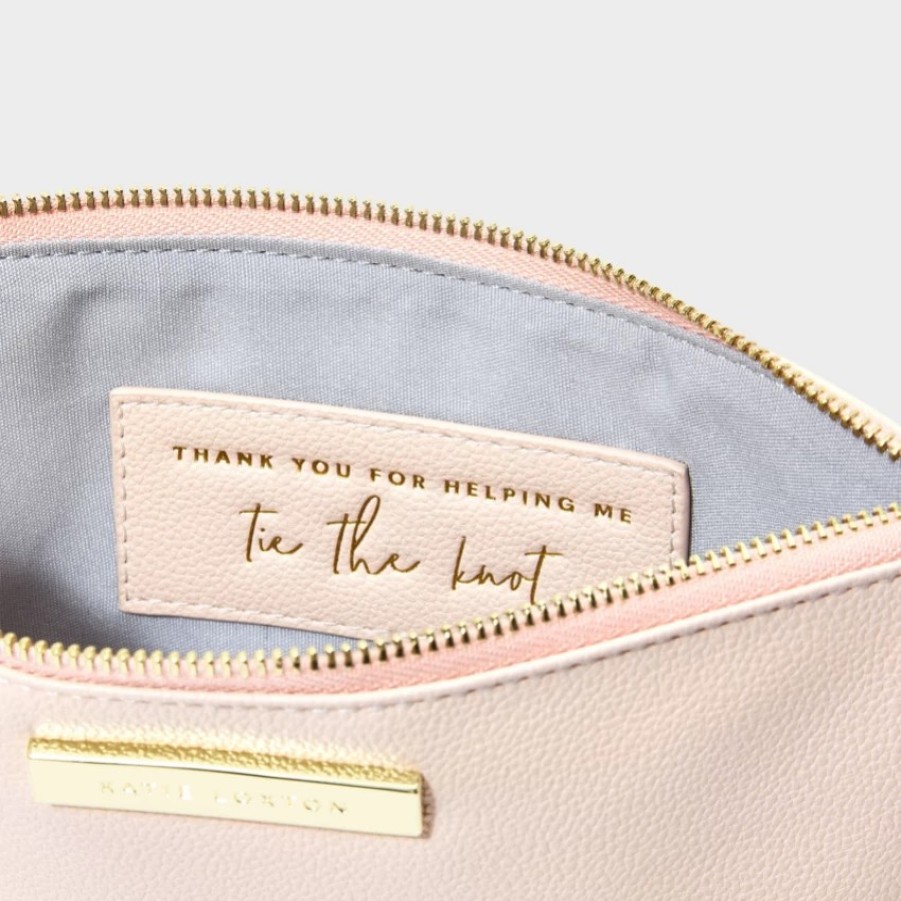 Katie Loxton Katie Loxton Thank You For Helping Me Tie The Knot Pink Pouch With Rose Quartz Best