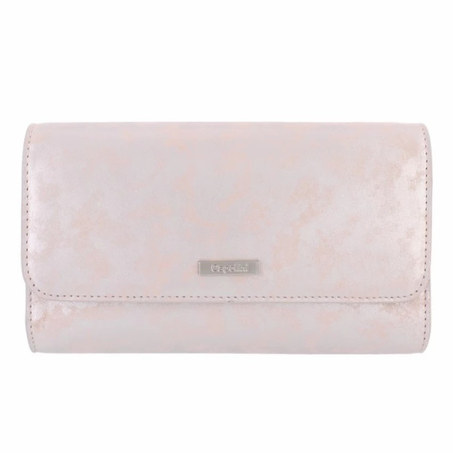 Capollini Capollini Blush Pink Nubuck Leather Clutch Bag New