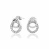 Olivia Burton Olivia Burton Bejewelled Silver Interlink Drop Stud Earrings New