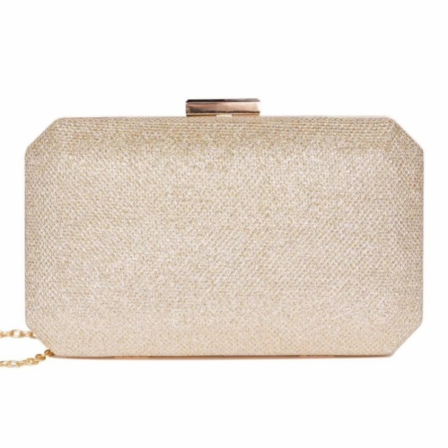 Pink Paradox London Paradox London Dulcie Champagne Glitter Box Clutch Bag Online