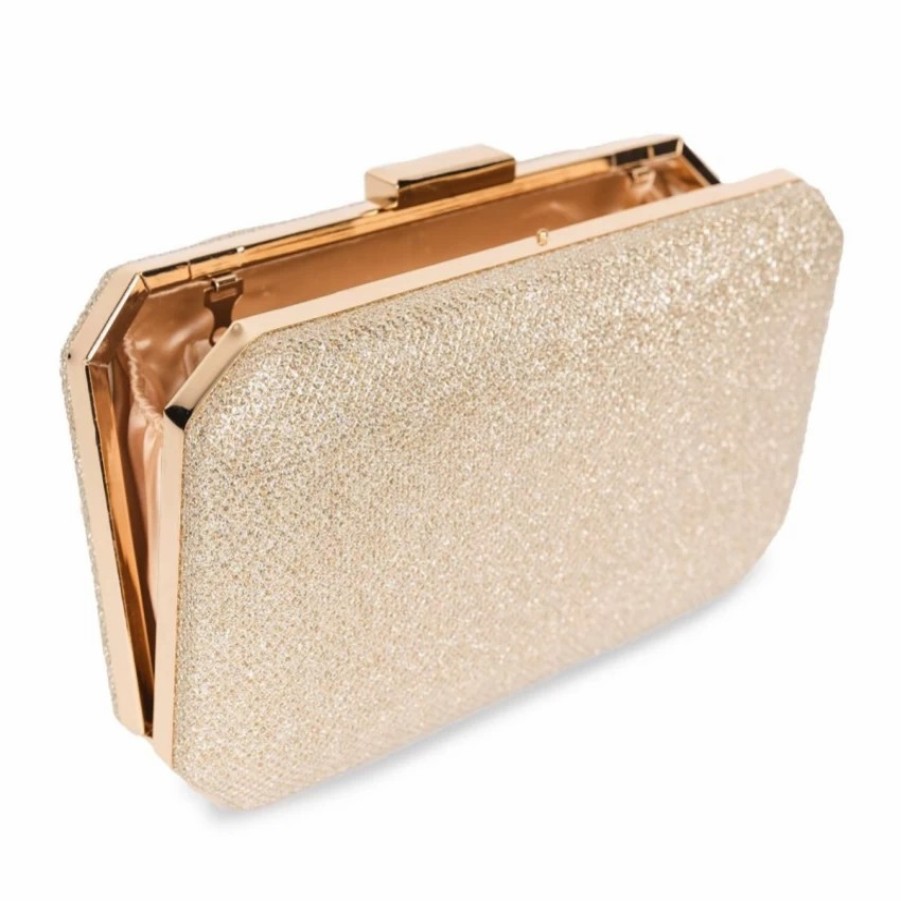 Pink Paradox London Paradox London Dulcie Champagne Glitter Box Clutch Bag Online