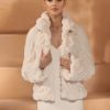 Bianco Evento Bianco Ivory Faux Fur Long Sleeve Wedding Jacket E445 New