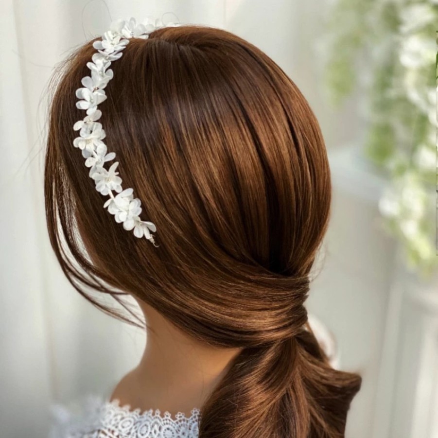 Beads & Beyond Hailey Long Ivory Flower Wedding Hair Vine Best