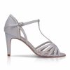 Perfect Bridal Perfect Bridal Bryony Silver Sparkly Glitter Strappy T-Bar Sandals Clearance