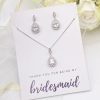 Lace & Favour Thank You For Being My Bridesmaid Crystal Embellished Jewellery Set Best