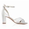 Perfect Bridal Perfect Bridal Isla Dyeable Ivory Satin Block Heel Sandals With Diamante Detail Hot