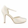 Avalia Shoes Avalia Dona Ivory Satin Ankle Strap Platform Court Shoes Best