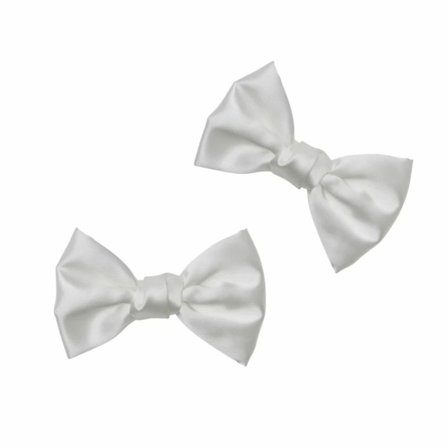 Rainbow Club Rainbow Club Alice Ivory Satin Oversized Bow Shoe Clips Wholesale