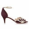 Rachel Simpson Rachel Simpson Isadora Berry Suede Low Heel Ankle Strap Sandals Clearance