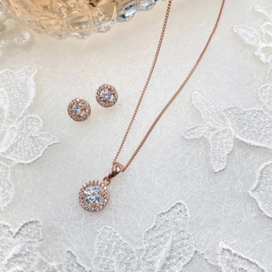 Ivory & Co Ivory And Co Balmoral Rose Gold Wedding Jewellery Set Online