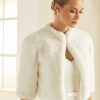 Bianco Evento Bianco Ivory Faux Fur Elbow Length Wedding Jacket E307 Online