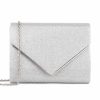 Pink Paradox London Paradox London Darcy Silver Glitter Envelope Clutch Bag Wholesale