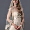 Joyce Jackson Joyce Jackson Santa Ana Single Tier Beaded Lace Edge Veil New