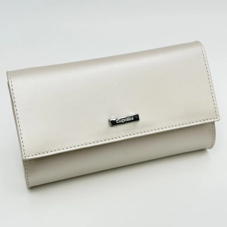 Capollini Capollini Champagne Leather Clutch Bag Online