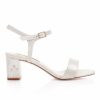 Freya Rose Freya Rose Martina Midi Ivory Suede Mother Of Pearl Block Heel Sandals Wholesale