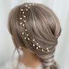 Lace & Favour Aruba Long Delicate Pearl Wedding Hair Vine (Gold) Hot