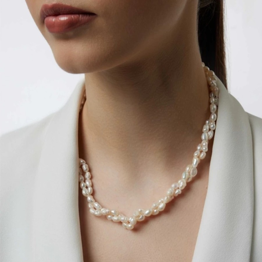 Poirier Dara Gold Freshwater Pearl Double Necklace Online