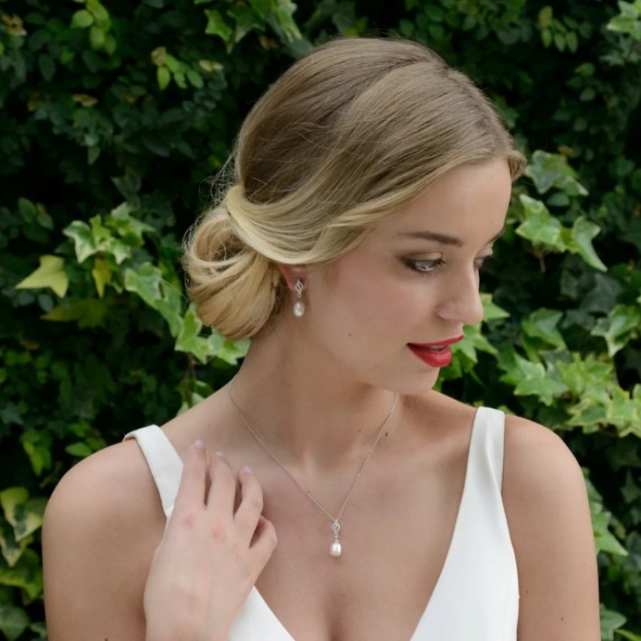 Ivory & Co Ivory And Co Lisbon Pearl Drop Wedding Earrings Online