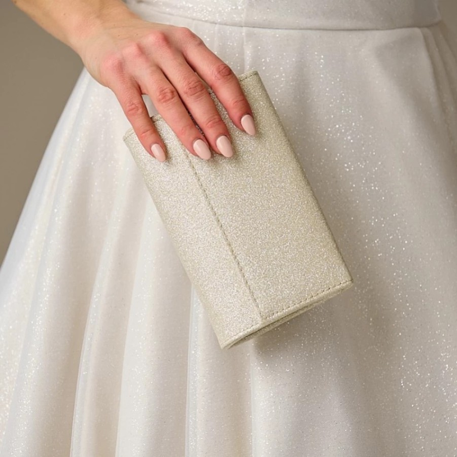 Perfect Bridal Perfect Bridal Lola Gold Shimmer Clutch Bag Wholesale